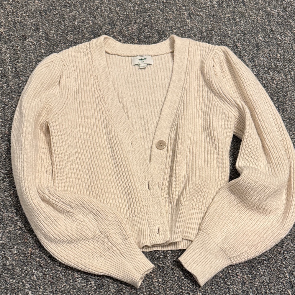Aerie Cream Button-Up Cardigan
